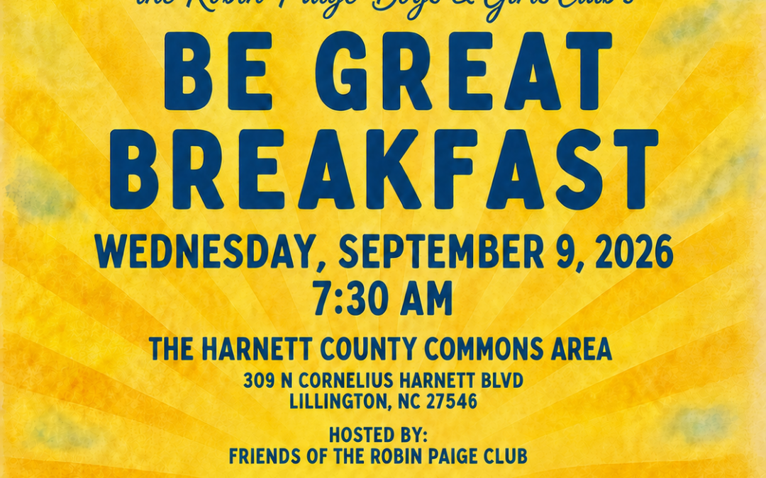 Join us for the 2026 Be Great Breakfast in Lillington – RSVP by September 3!
